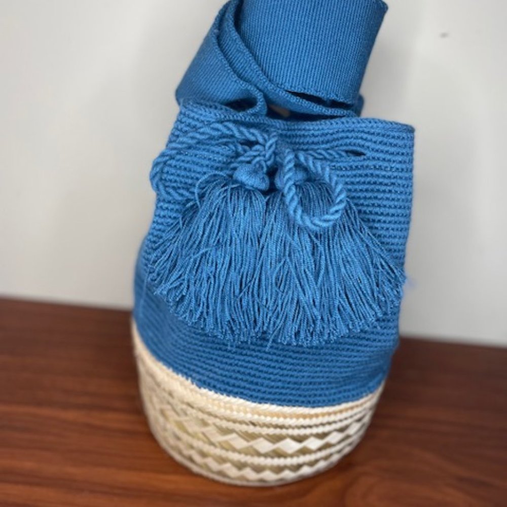 Iraca Mochila Wayùu-Blue